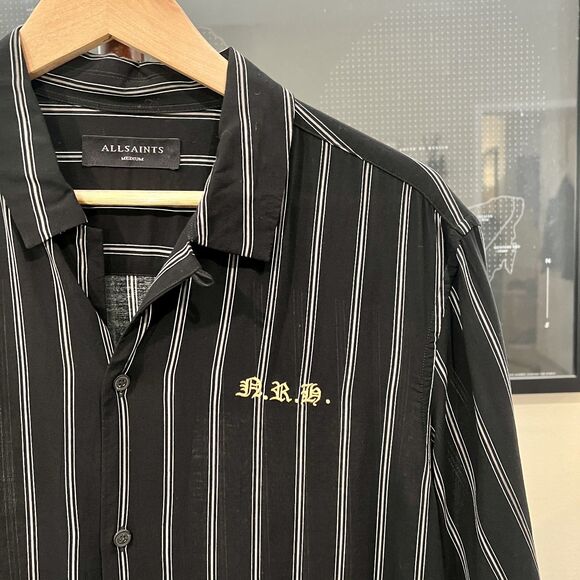 All Saints - Folsom Short Sleeve Shirt (#MS076M) - Black - Picture 4 of 7